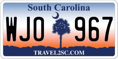 SC license plate WJO967