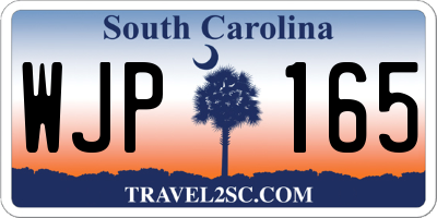 SC license plate WJP165