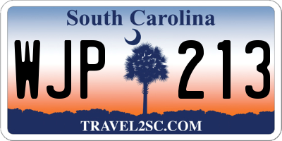 SC license plate WJP213