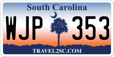 SC license plate WJP353