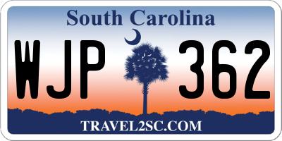 SC license plate WJP362