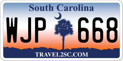 SC license plate WJP668