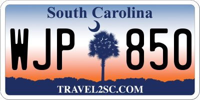 SC license plate WJP850
