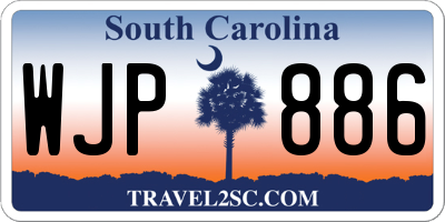 SC license plate WJP886