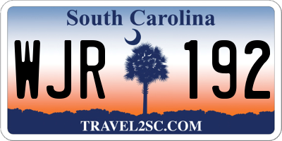 SC license plate WJR192