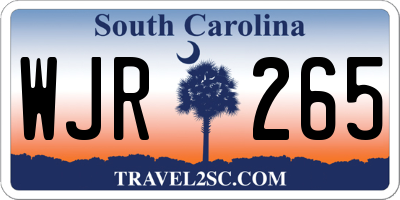 SC license plate WJR265
