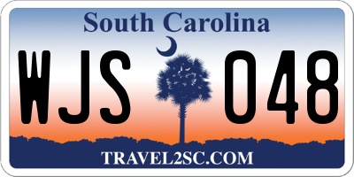 SC license plate WJS048