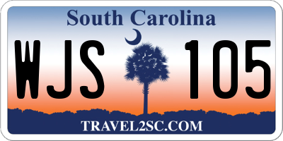 SC license plate WJS105
