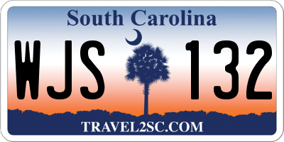 SC license plate WJS132