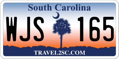SC license plate WJS165
