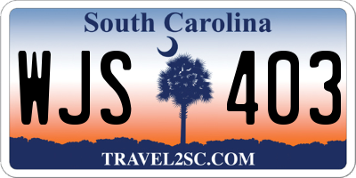 SC license plate WJS403
