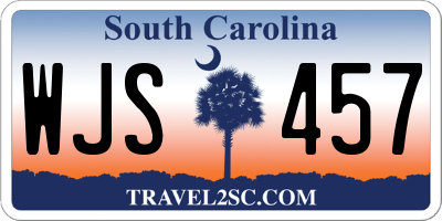 SC license plate WJS457