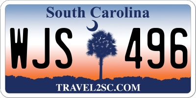 SC license plate WJS496