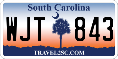 SC license plate WJT843