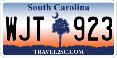SC license plate WJT923