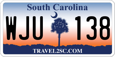 SC license plate WJU138