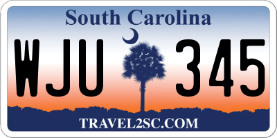 SC license plate WJU345