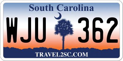 SC license plate WJU362