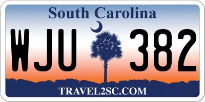 SC license plate WJU382
