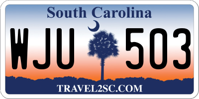 SC license plate WJU503