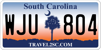 SC license plate WJU804
