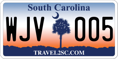 SC license plate WJV005