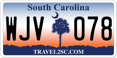 SC license plate WJV078