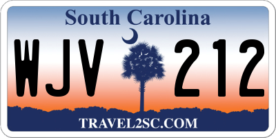 SC license plate WJV212