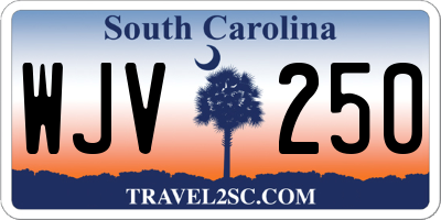 SC license plate WJV250