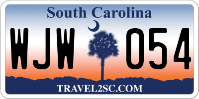 SC license plate WJW054