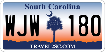 SC license plate WJW180