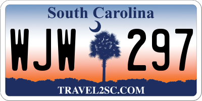 SC license plate WJW297