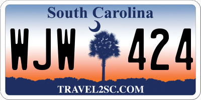 SC license plate WJW424