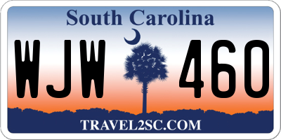 SC license plate WJW460