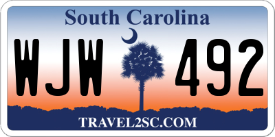 SC license plate WJW492