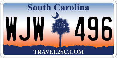 SC license plate WJW496
