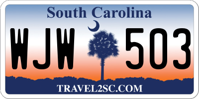 SC license plate WJW503