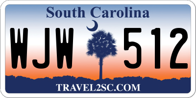 SC license plate WJW512