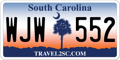 SC license plate WJW552