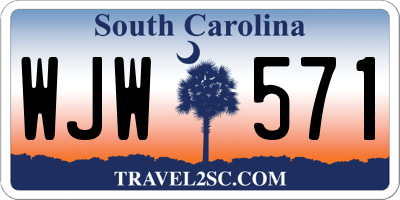 SC license plate WJW571