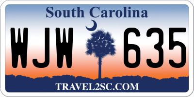 SC license plate WJW635