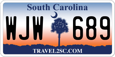 SC license plate WJW689