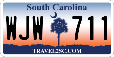 SC license plate WJW711
