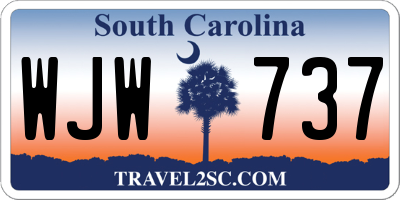 SC license plate WJW737