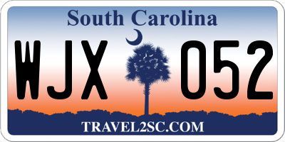 SC license plate WJX052