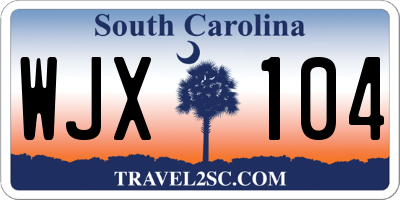 SC license plate WJX104