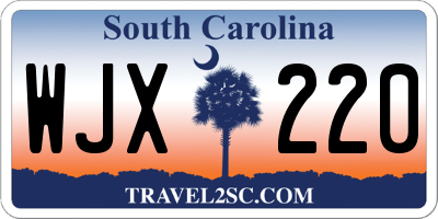 SC license plate WJX220