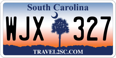 SC license plate WJX327