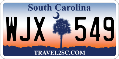 SC license plate WJX549