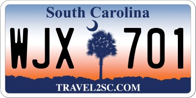 SC license plate WJX701